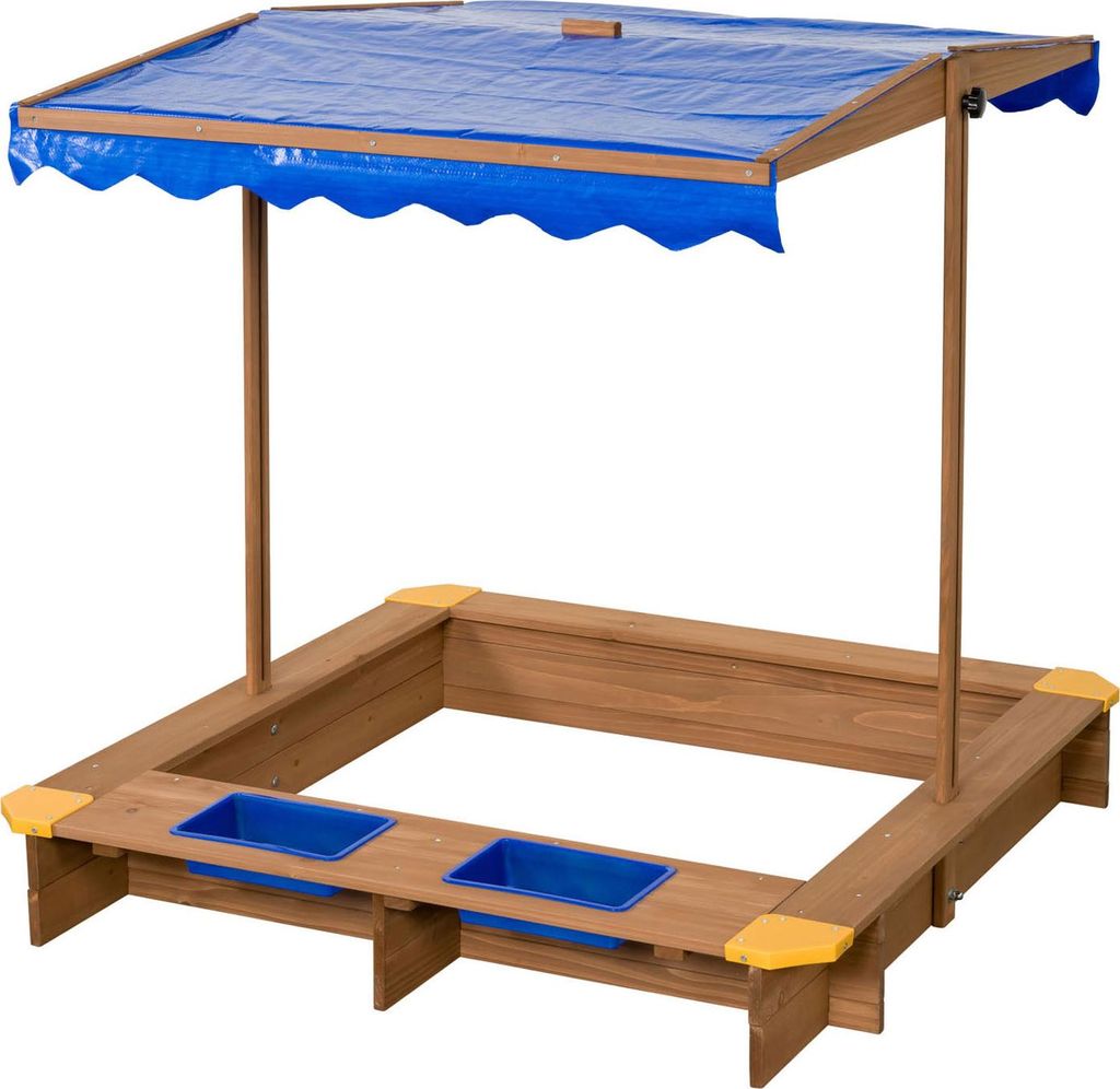 SwingKing Bac à sable en bois avec bacs à eau et bâche pour Image du produit 