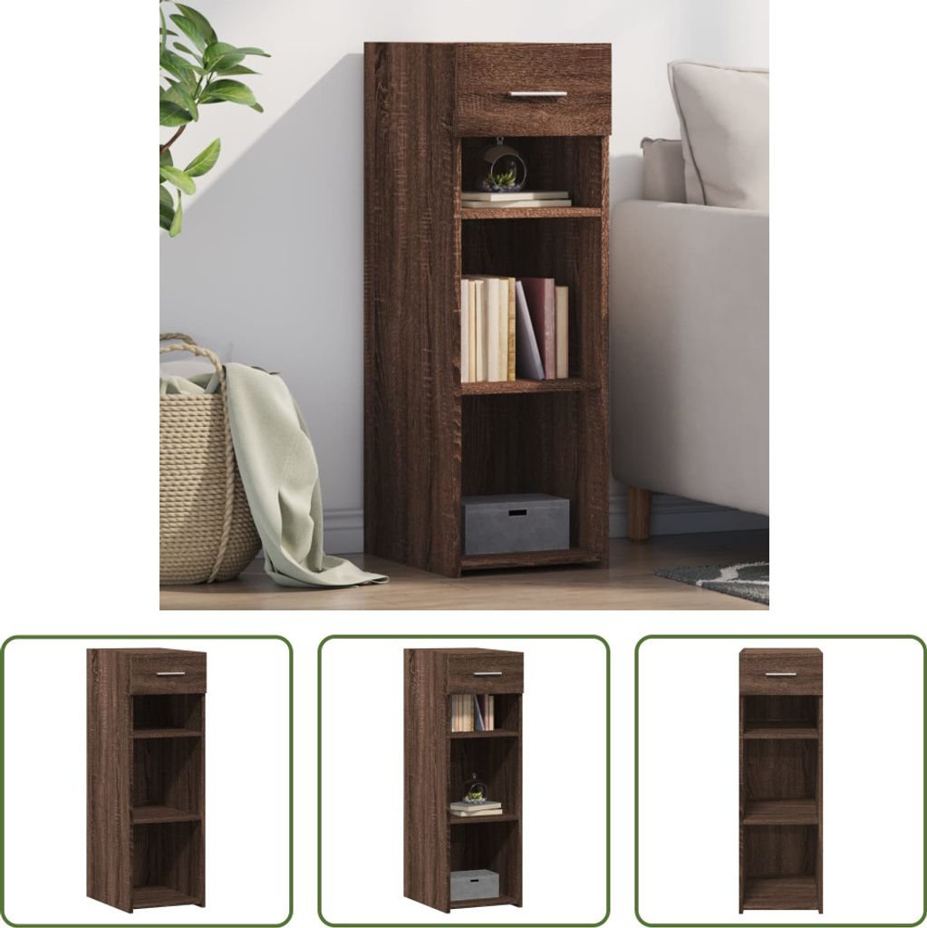 The Living Store Sideboard Braun Eichen-Optik 30x42,5x93 cm Holzwerkstoff