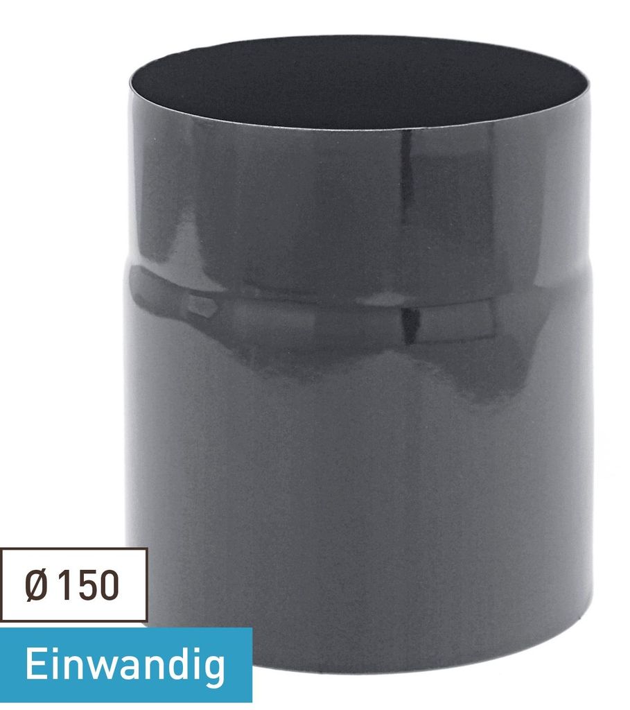 Raik Rauchrohr / Ofenrohr Emaille 150mm - 150mm Grau