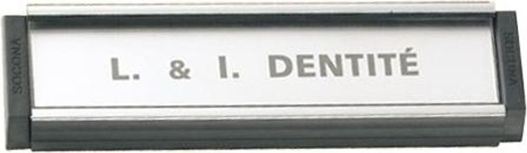 Etikettenhalter SOCONA - 93 x 26 mm - schwarz mit silbernem Gewinde - PA