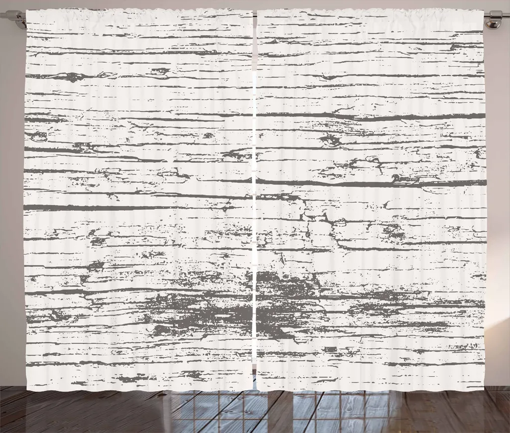 Grand Rideau Artistique Grunge avec Boucles et Crochets 280x225 cm