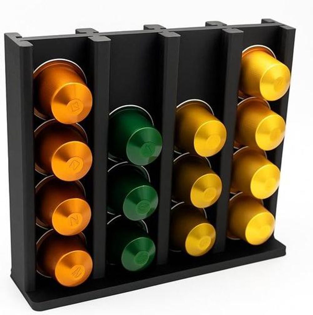 Ultiluxe Capsulehalter für Kaffeekapseln - Kapselständer für 32 Nespresso-Kapseln - Schwarzes Aufbewahrungsregal