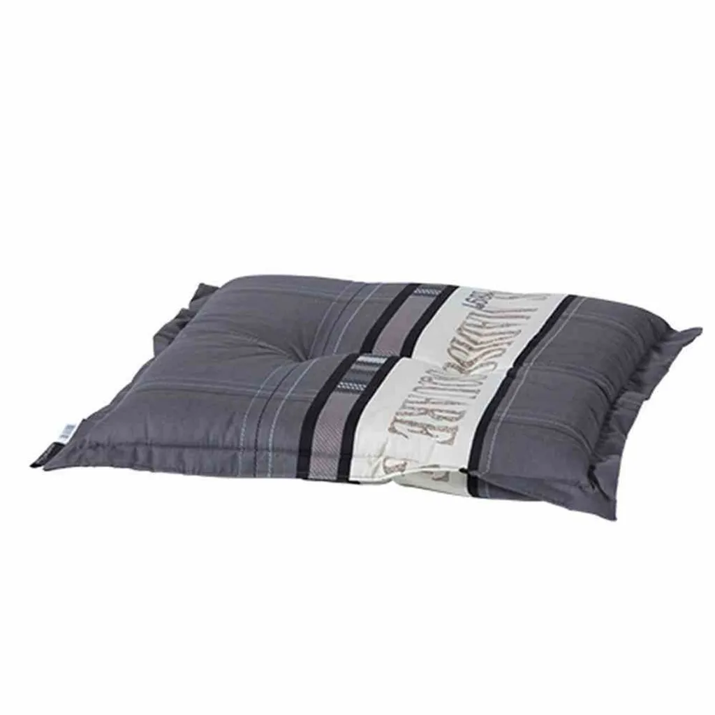 Pouf de jardin Madison Gris - Assise anti-affaissement en coton-polyester
