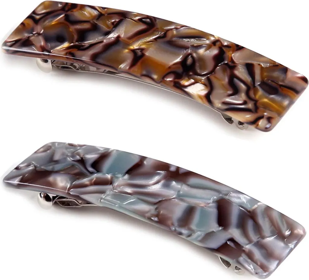 2 Mollette Capelli Tartaruga Grandi - Clip Automatiche Alta Tenuta