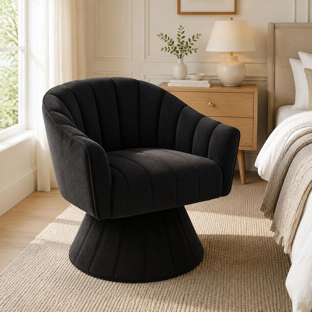Drehstuhl 360° drehbar Sessel mit Armlehne ergonomischer Schreibtischstuhl Polsterstuhl Lounge-Sessel für Büro Wohnzimmer Home-Office Modern Sch...