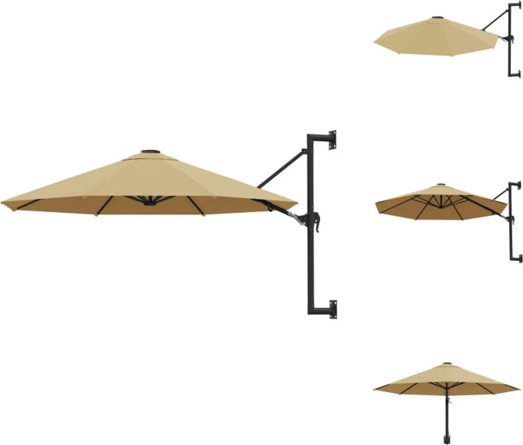 Offerta Ombrellone a Parete 300 cm vidaXL | Prezzo Imbattibile Tortora