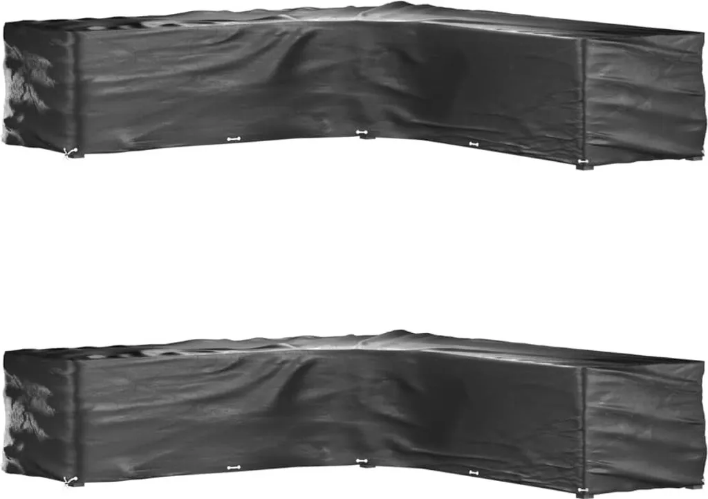 Copri Mobili da Giardino a L 300x300x70 cm | 2 Pezzi 20 Occhielli Nero