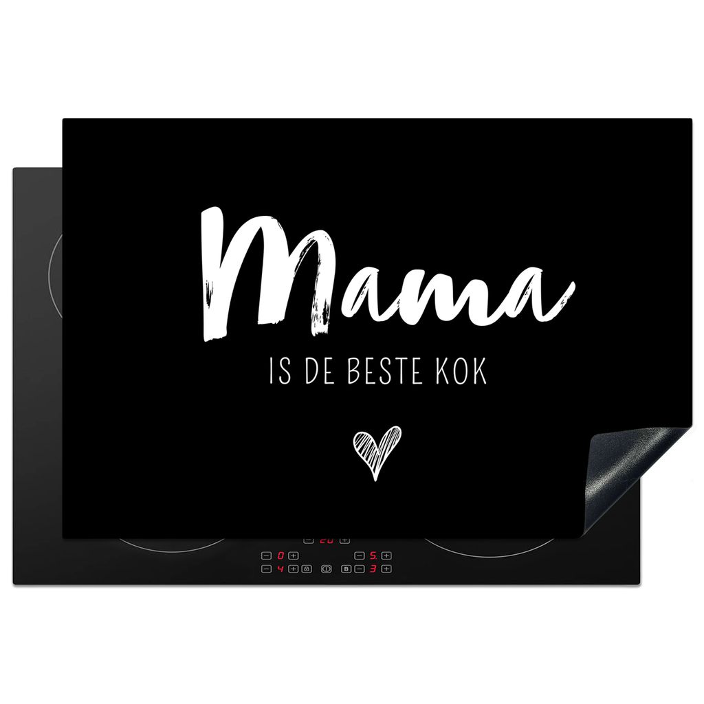 KitchenYeah Herdabdeckplatte Mutti ist die beste Köchin - Schwarz - Zitate - Mutter , 77x51cm, Küche Deko, Glaskeramikkochfeld Herdabdeckung, A...