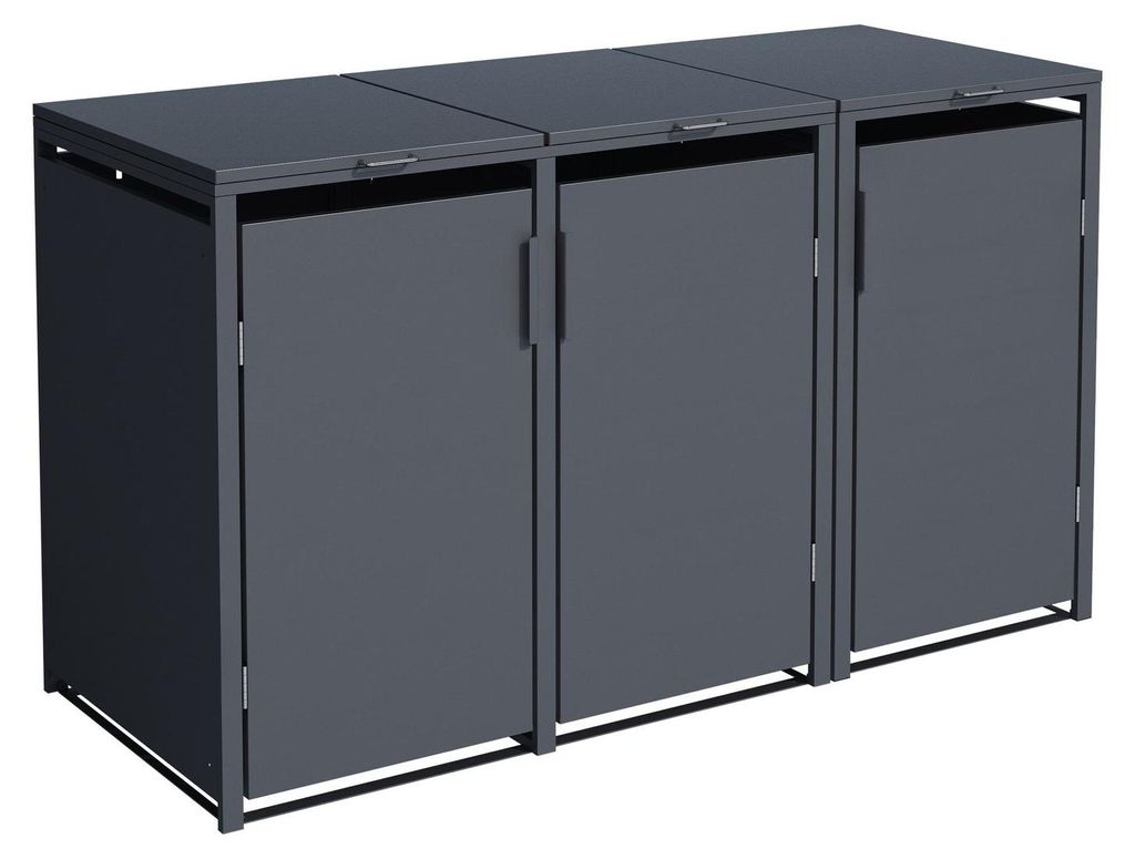 Mülltonnenbox 175 x 102 x 62 cm Metall Anthrazit