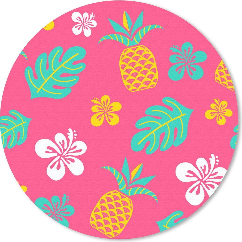 MuchoWow Mauspad Mousepad Sommer - Muster - Ananas 40x40 cm - Mousepads - Maus Mat - Pad - Mausunterlage - Schreibtisch Accessoires