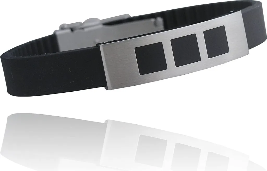 Bracciale Uomo Gomma e Acciaio PVD Nero 23 cm | Gioielli Online