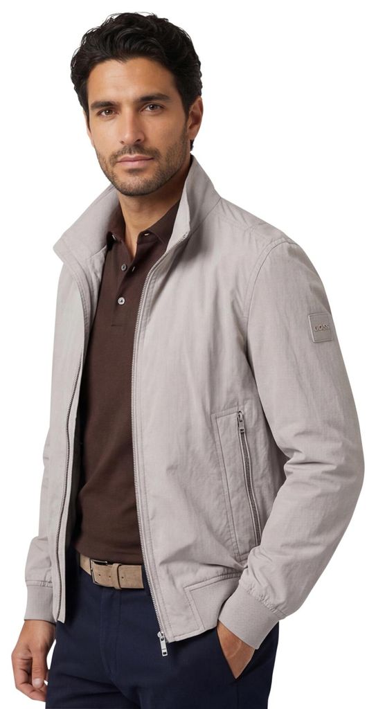 BOSS Orange Opens Sommer-Windjacke beige mit Bündchen