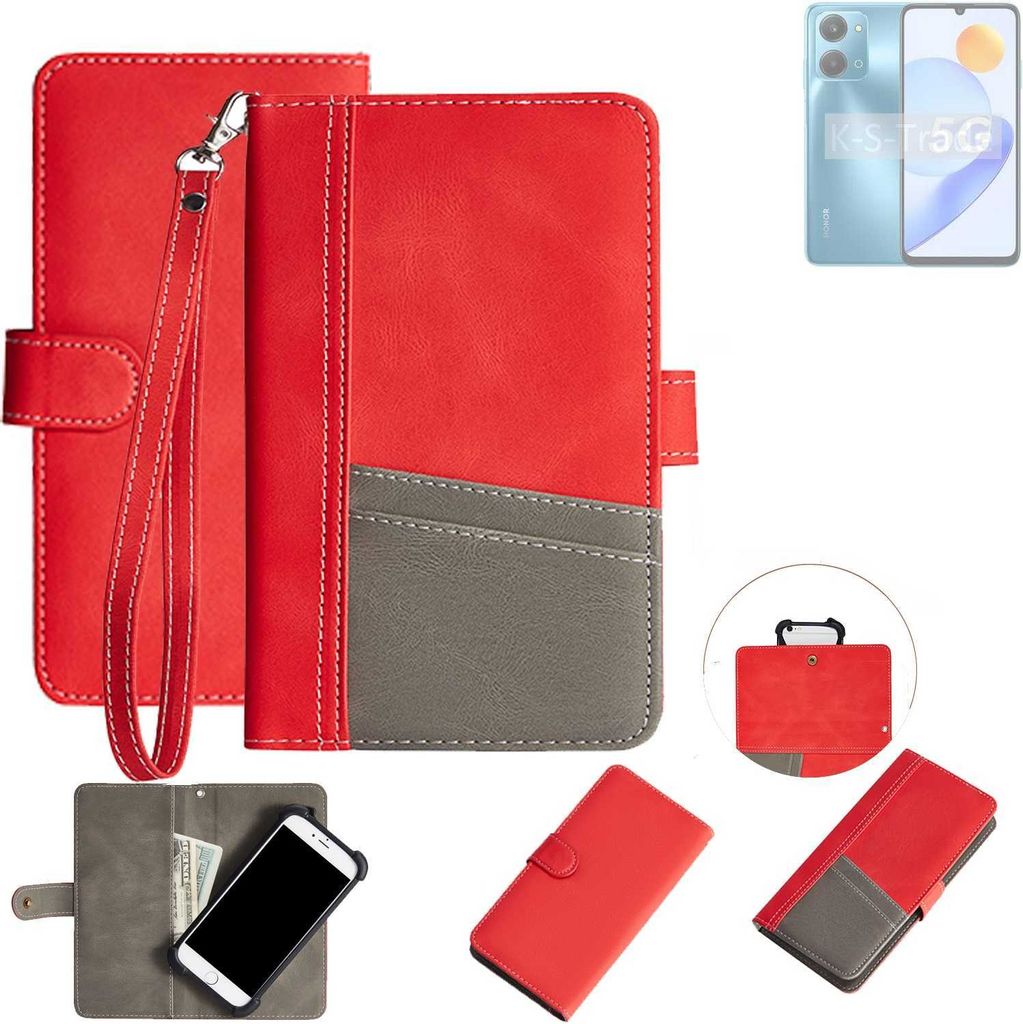 K-S-Trade Handy Schutzhülle für Honor Play 7T Hülle Portemonnee Brieftasche Klapphülle Kartenfächer Flip Wallet Case Etui