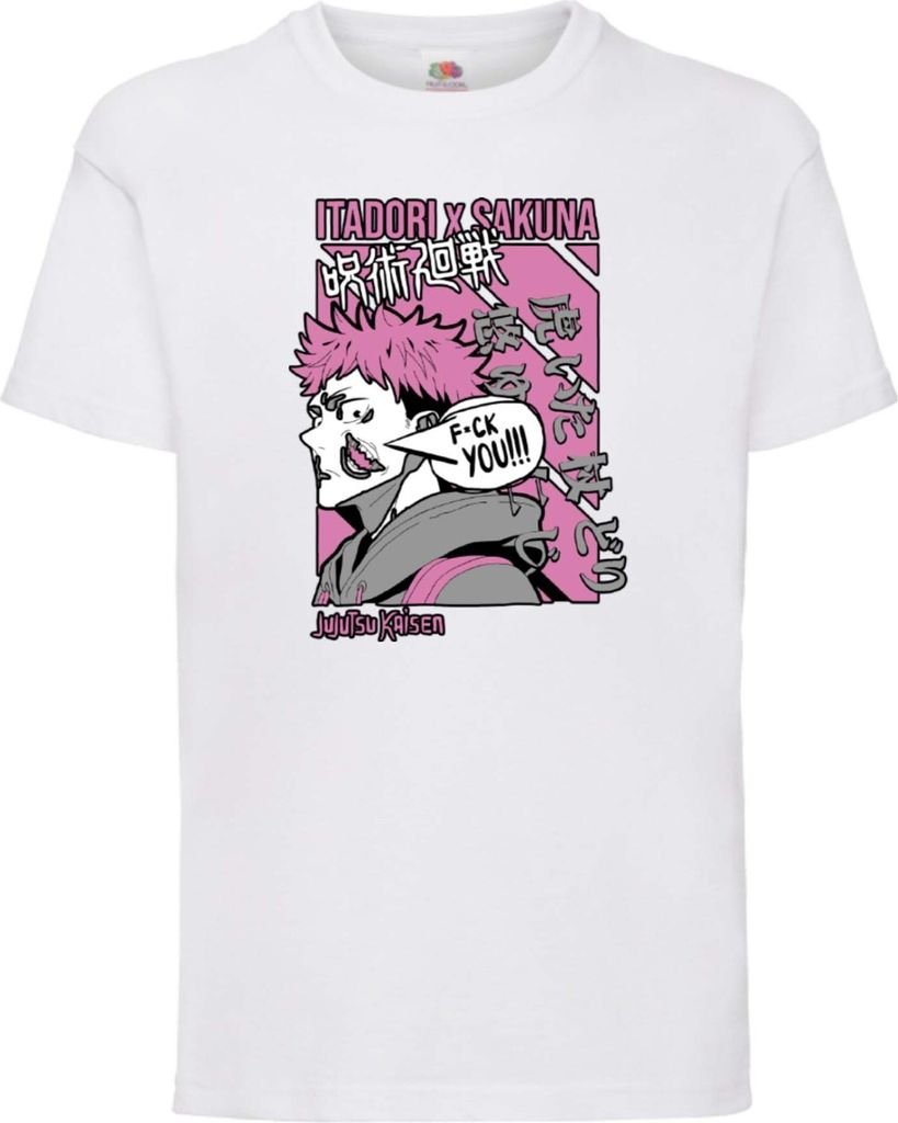 Kinder T-Shirt Japan Animation Manga Anime Comics Jujutsu Anime Manga Kaisen Itadori Sakuna Var-012 Itadori Sakuna, 5-6 Jahr - 116 / Weiß