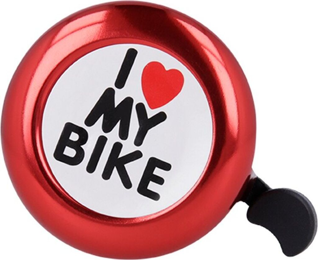 Fahrradklingel " I Love My Bike " Lenkrad Fahrradglocke Mountainbike Glocke Klingel Bike Scooter Rot