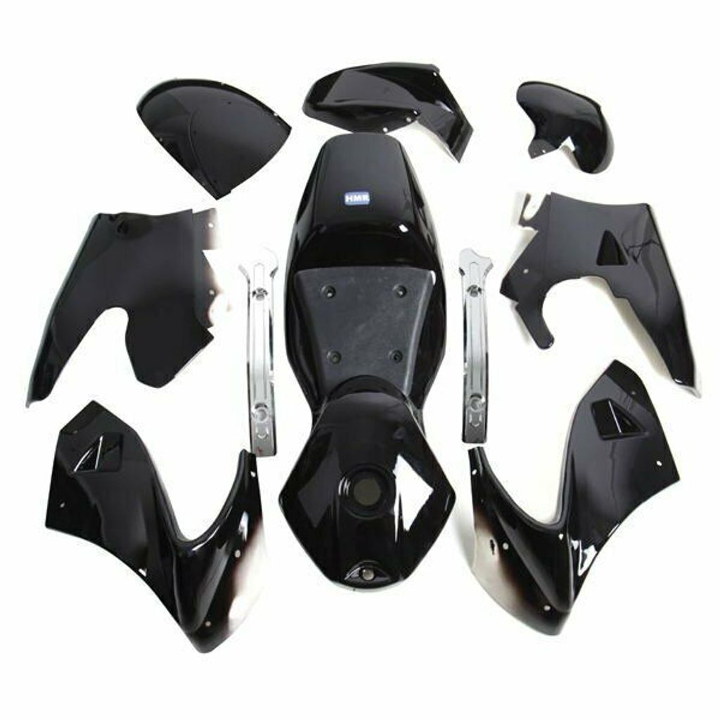 Verkleidung Set komplett Schwarz Pocket Bike HMParts Produktbild 
