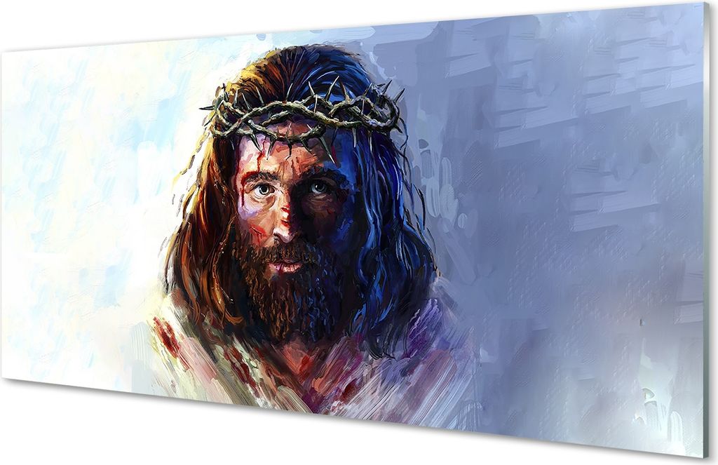 Spritzschutz 100x50 Wandkunst Bild von Jesus