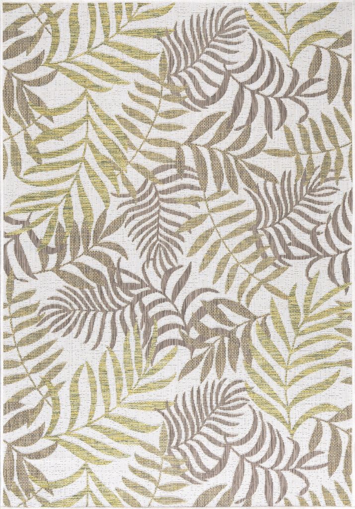 Villa Möbel Sunique Garten, Terrasseteppich, Outdoorteppich, Wasserdicht, Palmen, Farbe:Beige, Grösse:80x150 cm