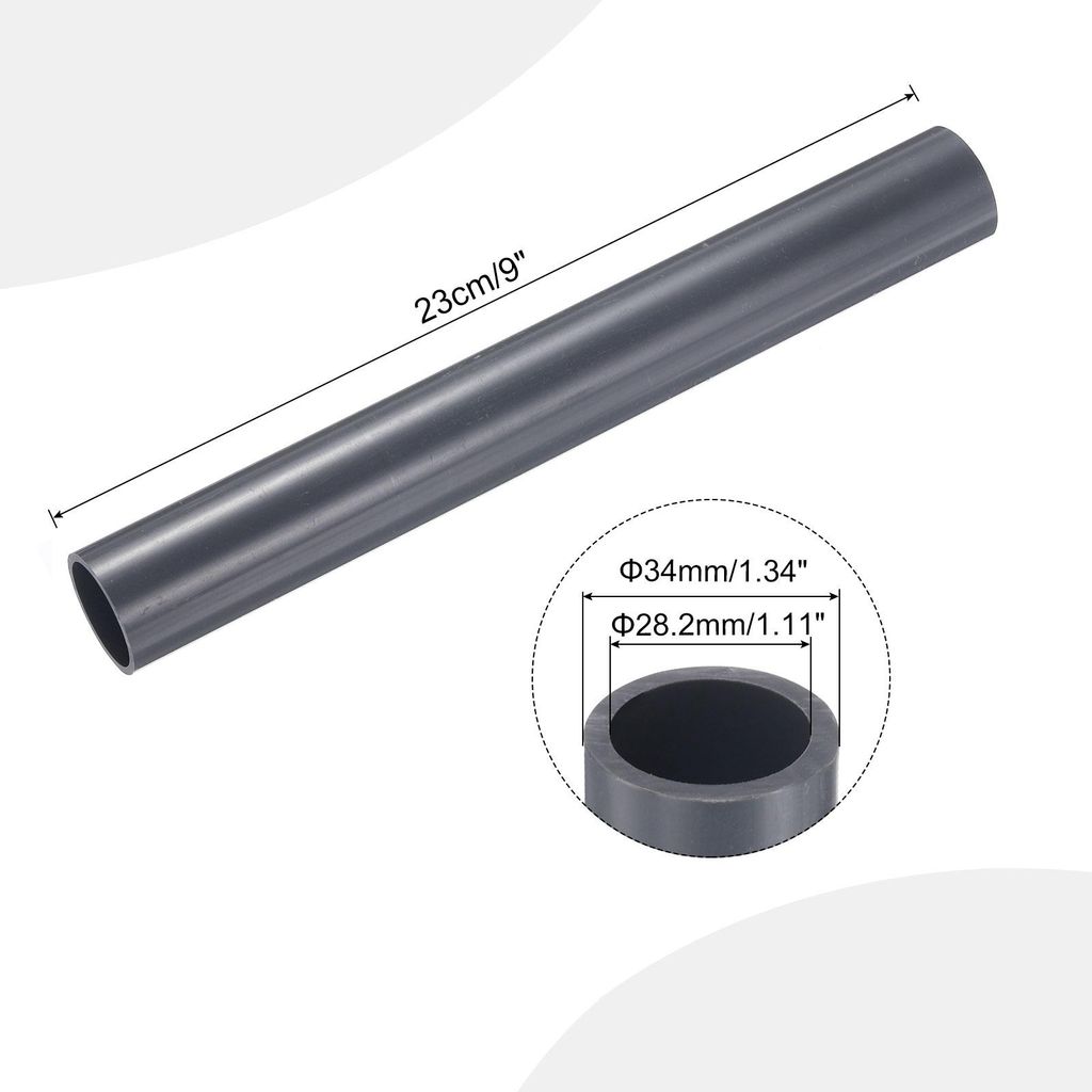 PVC Rohr, Durchmesser 28.8mm L?nge 0.23m Rund Kunststoffrohr fš¹r Garten, Aquarium, Wasserleitung, Kabelkanal, lš¹ftungsrohr (Hellgrau)