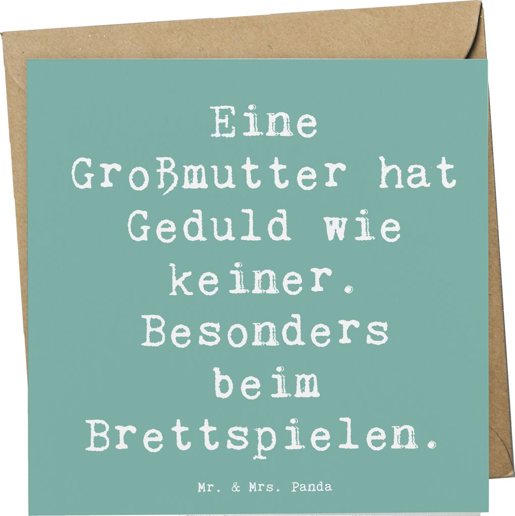 Mr. & Mrs. Panda Grußkarte Spruch Großmutter Geduld - Meeresbrise - Geschenk, anlasskarte, Familienzeit, herzerwärmende Sprüche, Geschenke, Gl...