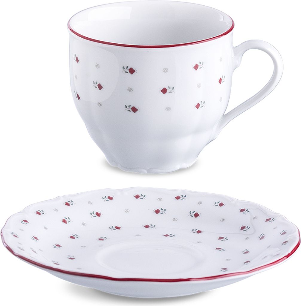 Kaffeetasse mit Untertasse, Tschechisches Porzellan, Verona, 250 ml, Franceska, G. Benedikt