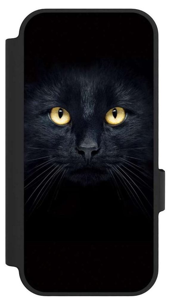 NIVOCASE Klapphülle für Google Pixel 10 Pro Handyhülle aus Kunst Leder NIVOflip schwarz Auge Katze schwarz