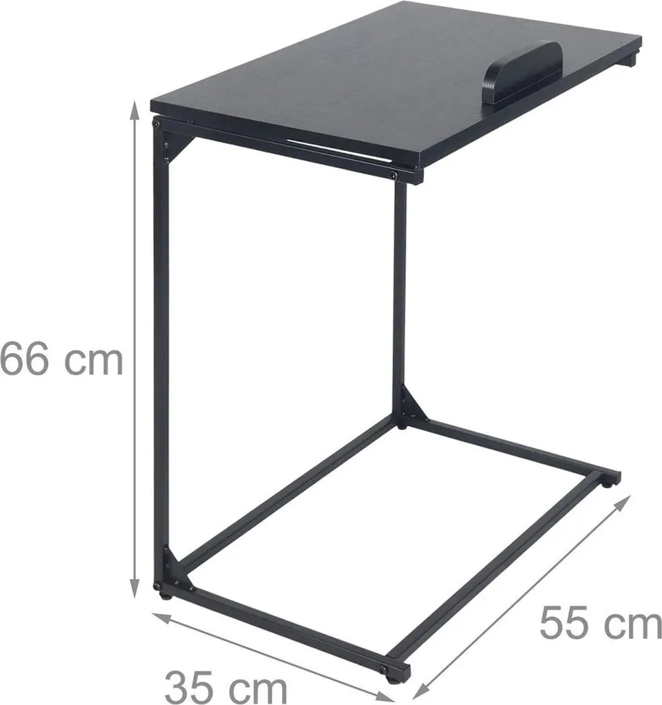 Support d'Ordinateur Inclinable et Table de Lit en C - Design Anthracite - 3