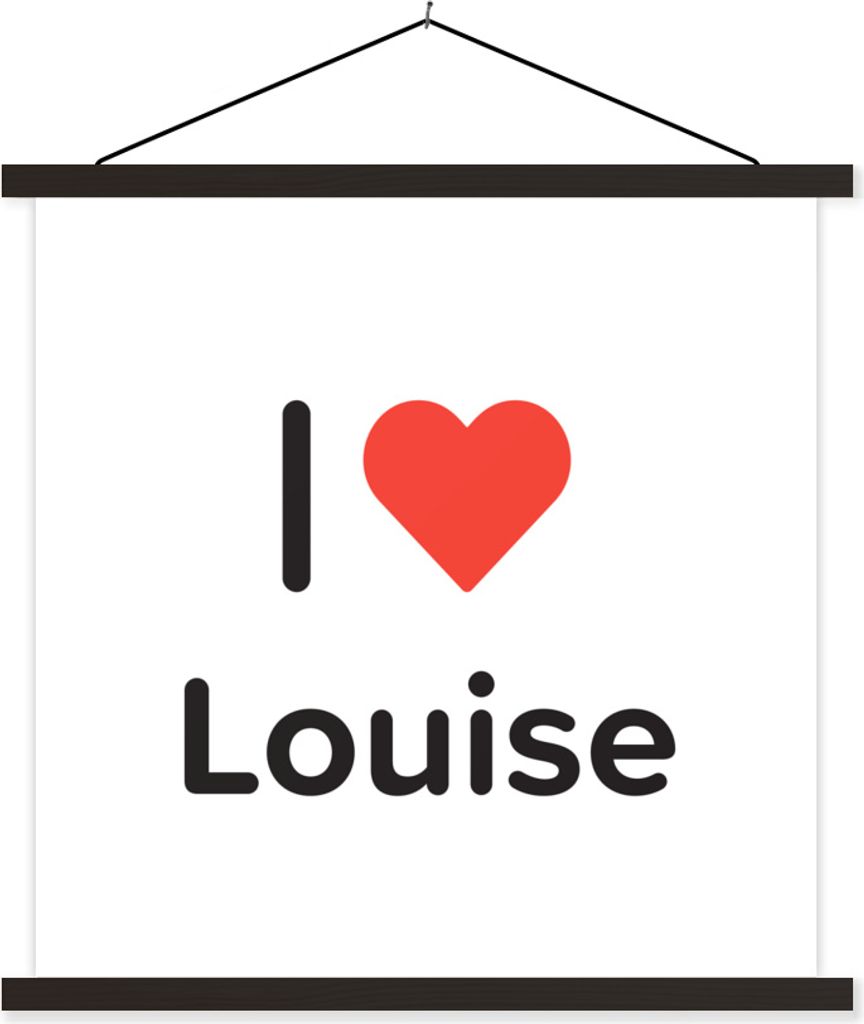 MuchoWow Textilposter Ich liebe - Louise - Mädchen 90x90 cm mit schwarzem Rahmen - Magnetisches