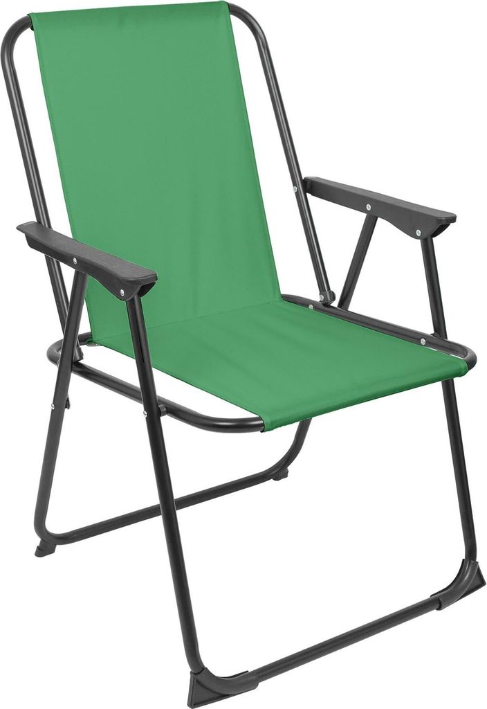 Harbour Housewares Klappbarer Strandstuhl aus Metall – Mattschwarz/Grün