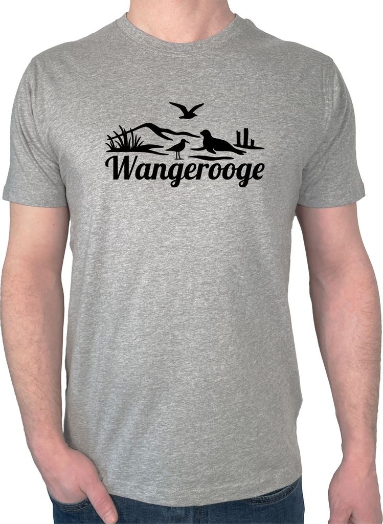 Huuraa Männer Oberteil Wangerooge Strandmotiv Geschenk Größe 3XL Sport Grey Bio Baumwolle Fairtrade Wangerooge Mitbringsel