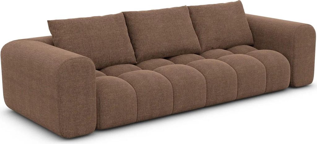 Strukturstoff 4-Sitzer Couch Lavera Braun