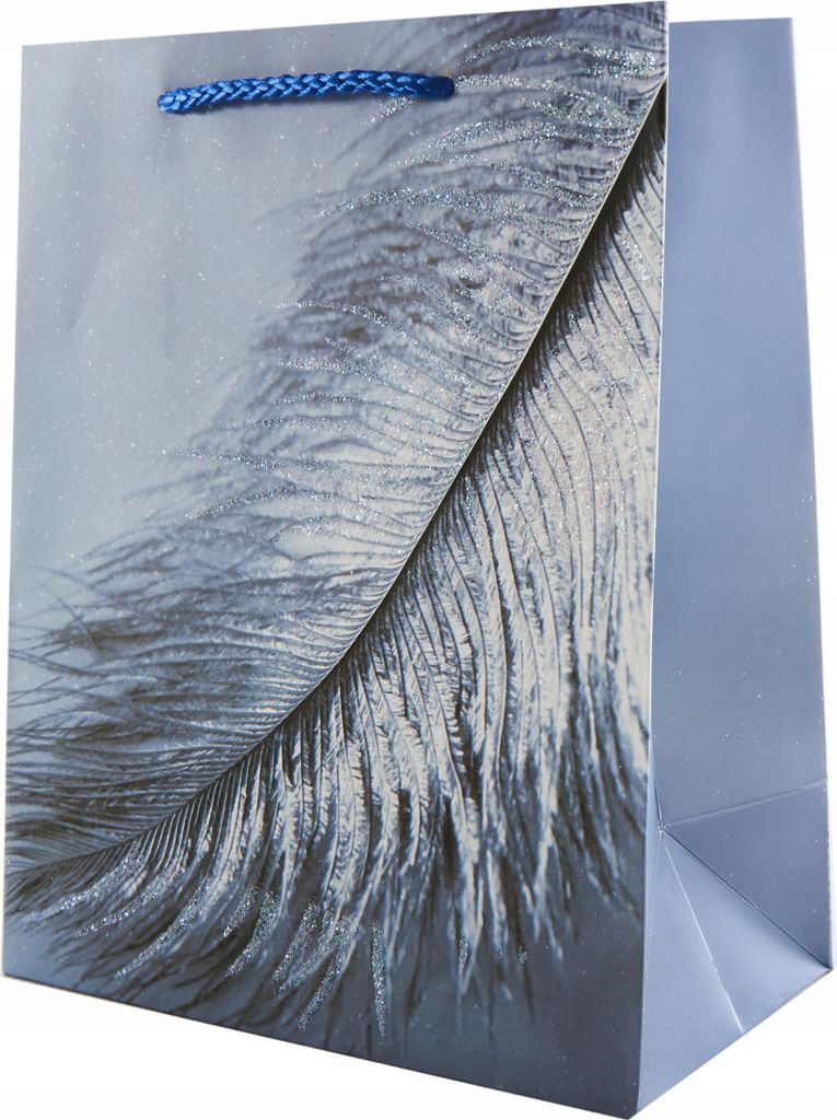 Geschenktüte Feder 18x23cm - Edle Papiertüte mit Federmotiv für besondere Anlässe
