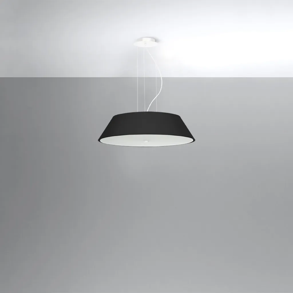 Suspension plafonnier VEGA 60 noir design moderne 5 ampoules E27