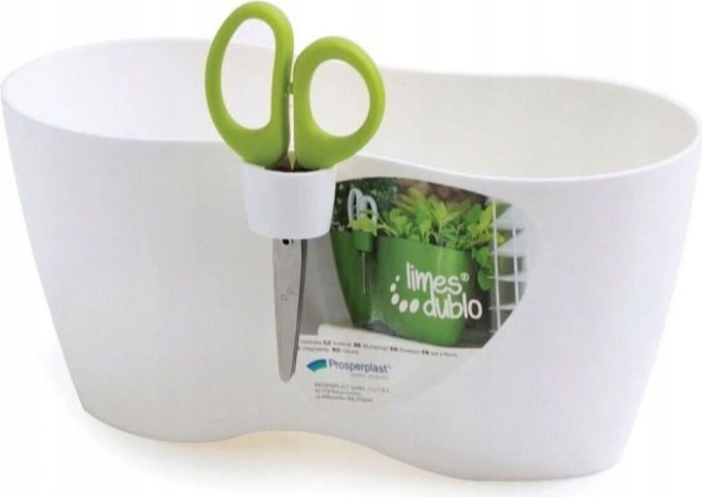 Kräutertopf Limette Dublo Kraut mit Schere Limes Dublo Weiß Set 2,3 Liter