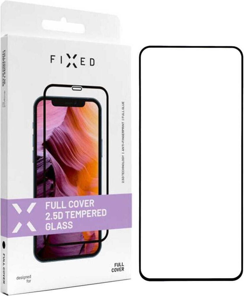 Hartglas für Motorola Moto G24 Power, Fixed Full Cover 2.5D Tempered Glass, mit Schwarzen Rahmen