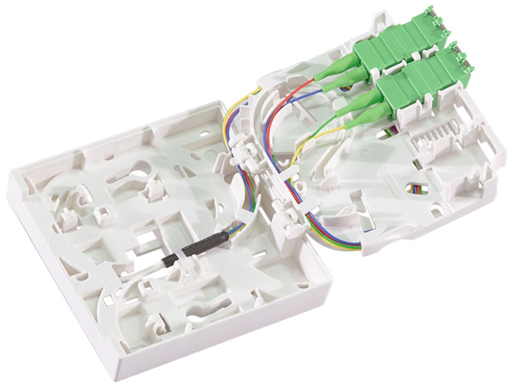 LogiLink FTTH Spleißbox 2x LCD/APC 50 m Verlegekabel weiß