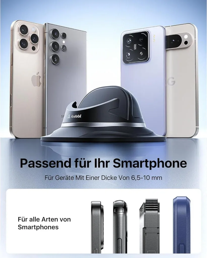 AUTOZOCO Supporto Universale per Cellulare per Auto Estensibile e Rotabile, Supporto Telefono, Accessori Auto Interno, Nero