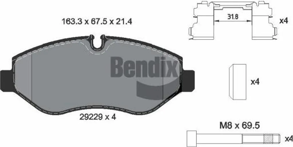 Kit Freins Bendix BPD1061 pour Maintenance Iveco Daily 42561355 Neuf