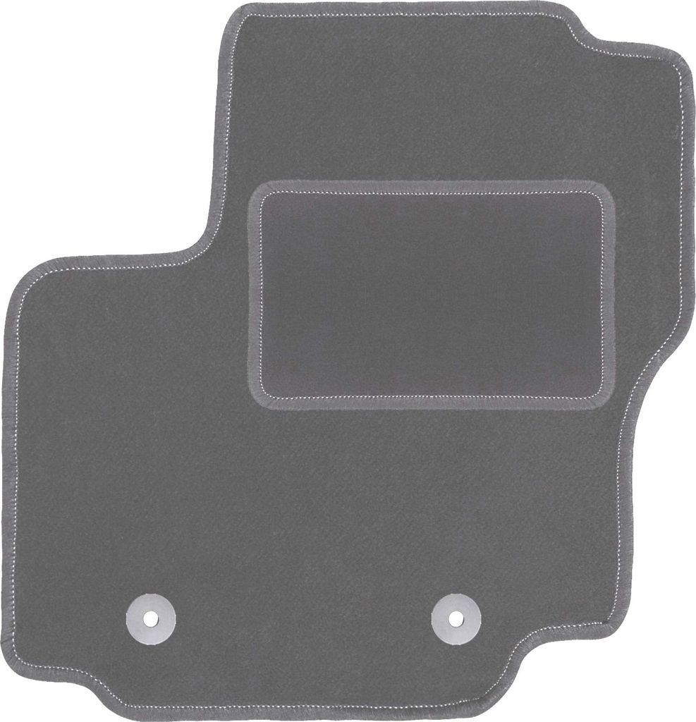 Fahrerfußmatte Velours graphit passend für Ford Galaxy MK2 (2006-2011, Minivan) – mit Befestigungen – passgenau