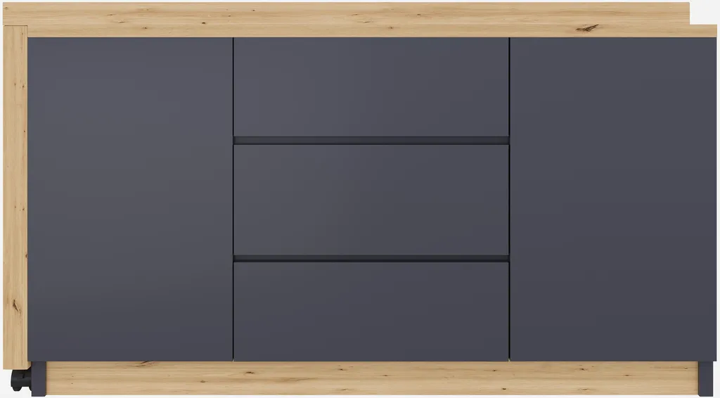 Table d'ordinateur d'angle pivotante avec commode de rangement gris