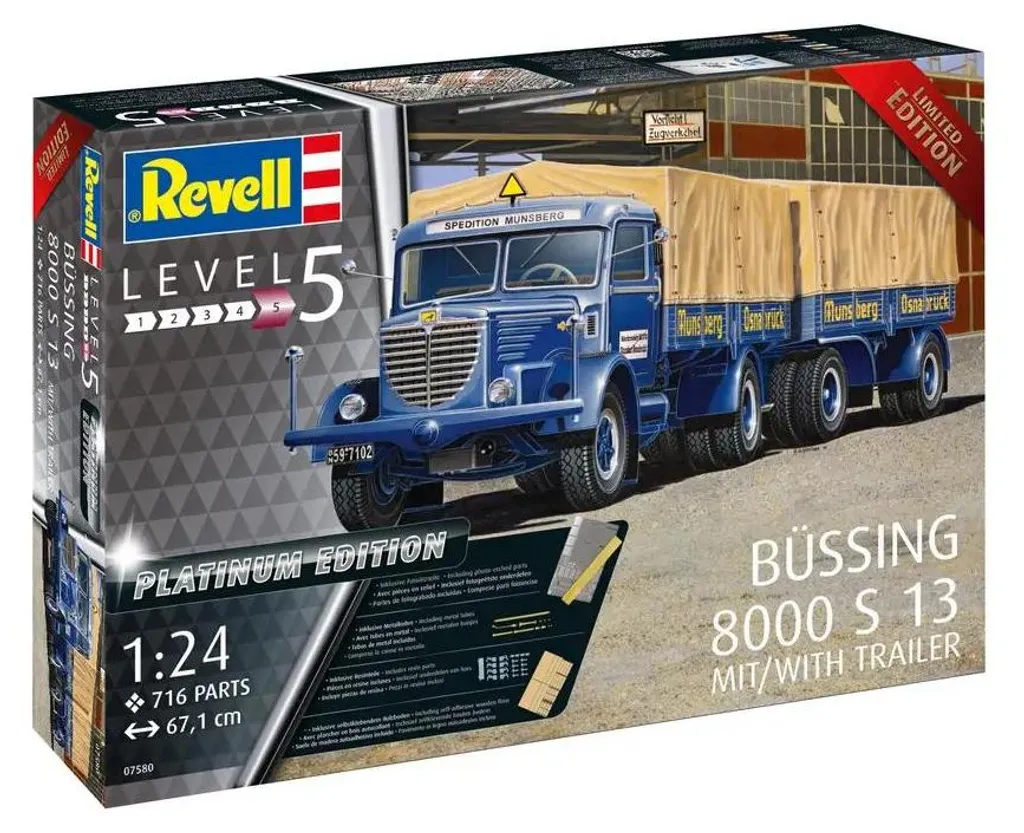 Maquette Büssing 8000 S13 avec remorque Pl. Ed à l'échelle 1/24