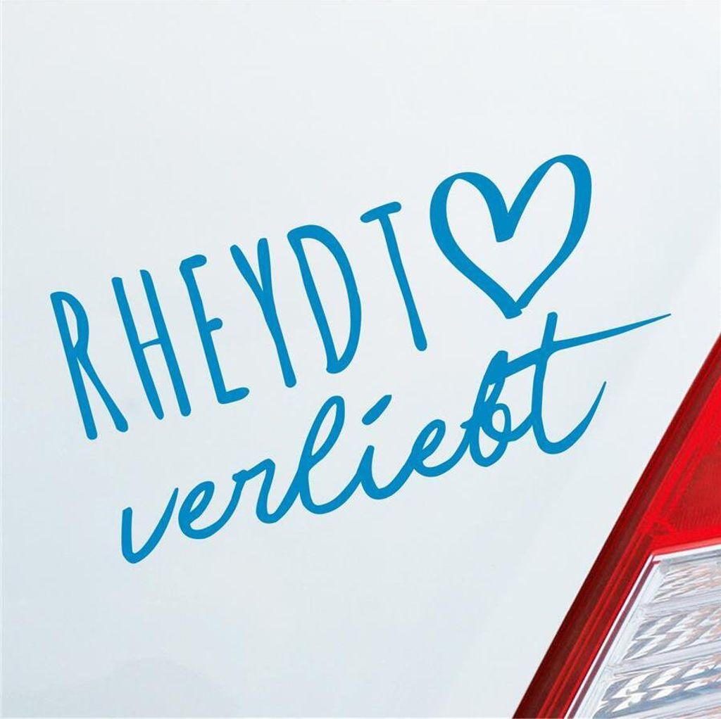 Auto Aufkleber Rheydt verliebt Herz Stadt Heimat Liebe Car 19x10 cm Hellblau Sticker Heckscheibenaufkleber