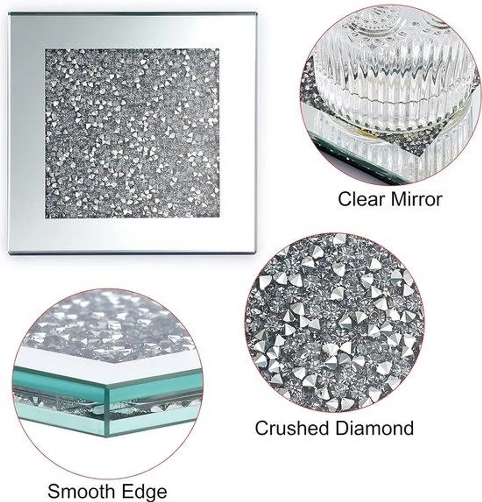 Set soucoupes en verre pour tasse à café avec disques diamant intégrés