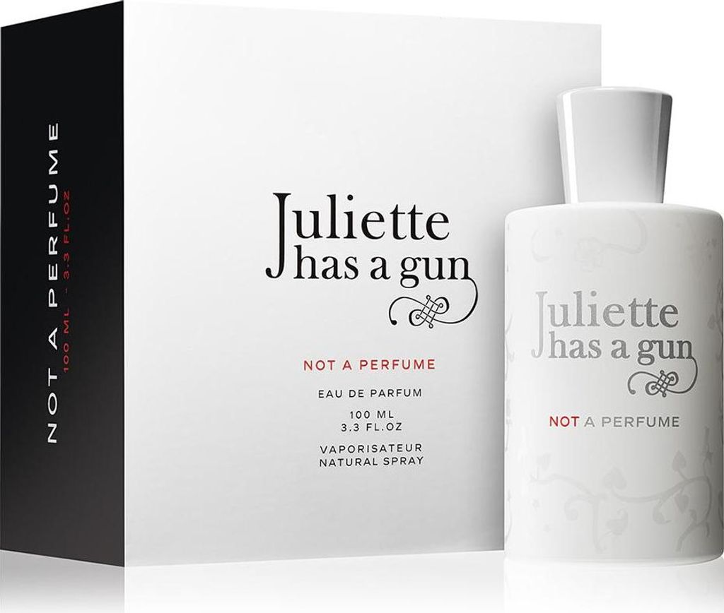 A perfume bottle and its box are displayed against a white background.