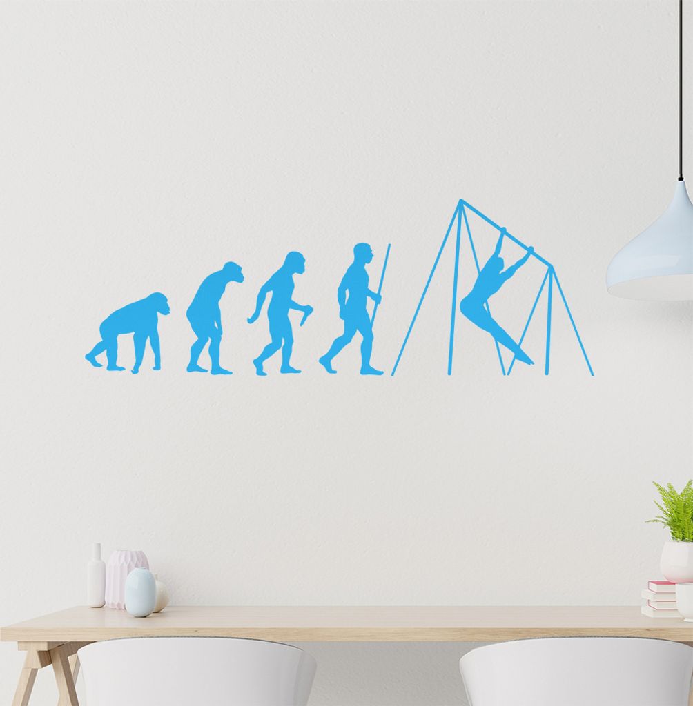 Reck Turnen Evolution Wandtattoo Wandaufkleber Wall Sticker - Dekoration, Küche, Wohnzimmer, Schlafzimmer, Badezimmer