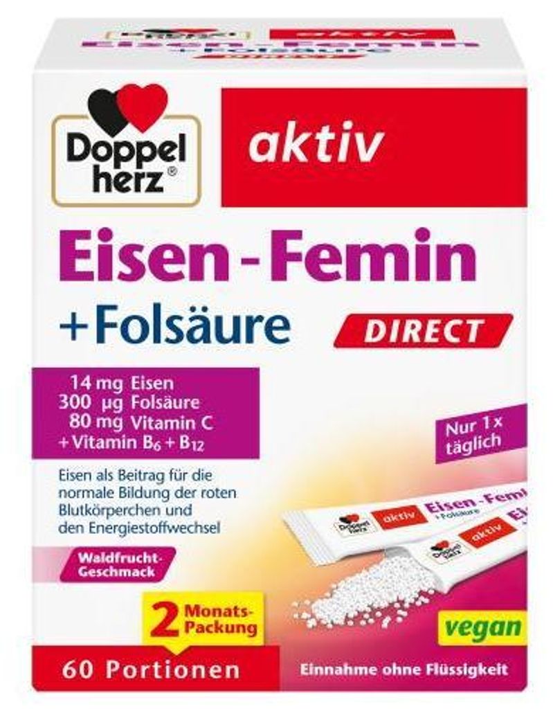 Doppelherz Żelazo-Femin Direct Pellets 60 kapsułek Zdjęcie produktu 