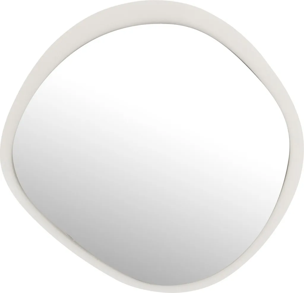 Agrandir petit espace avec le miroir rond blanc J-Line métal mural chic