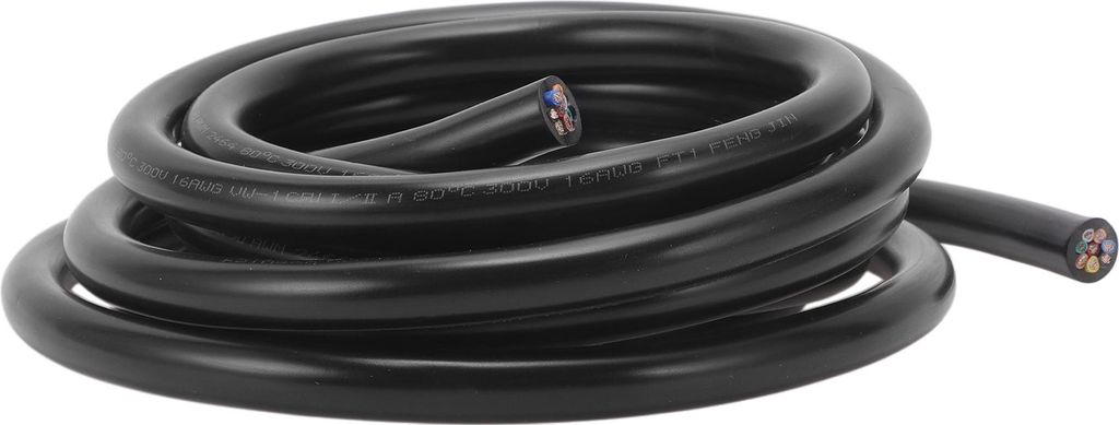 Elektrische Masseleitung Automobil-Stromleitung 10FT Schwarz TC 1 Stück 16AWG 8 Leiter Vollständig isoliert & Soft-Touch-Mantel Universal