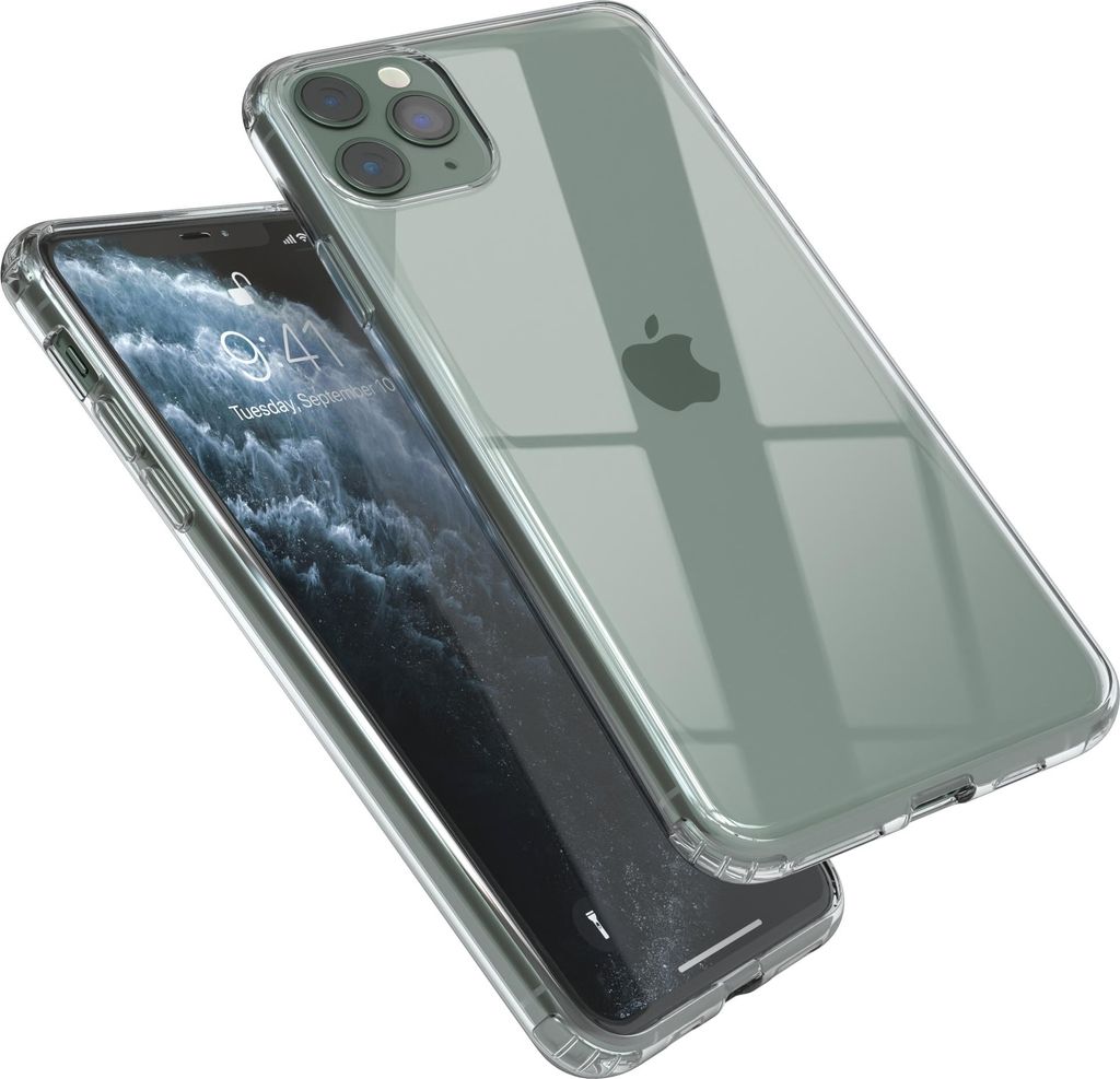 EAZY CASE Clear Hülle kompatibel mit Apple iPhone 11 Pro Max, Schutzhülle Silikon, dünnes Cover, Slimcover Handyhülle, Backcover Transparent