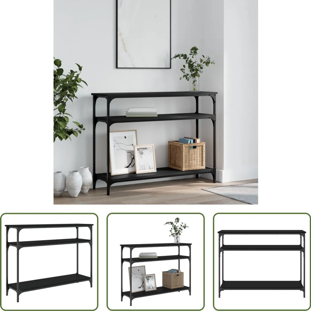 Consolle Ingresso Nera 100x29x75 cm - Mobile d'Accento Elegante